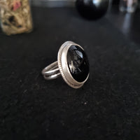 Chunky Black Onyx Ring Size 6 / L
