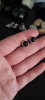 Black Obsidian and Sterling Silver Studs